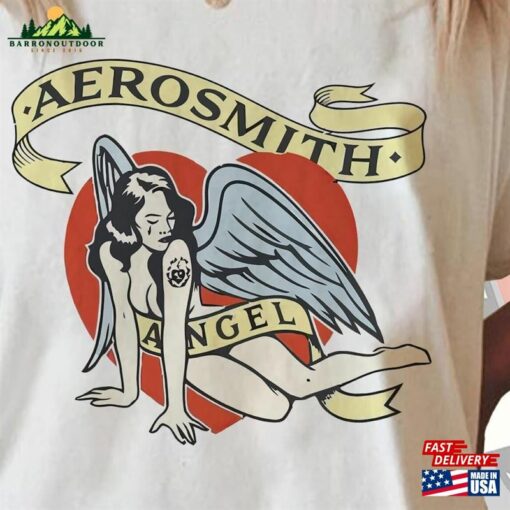 Aerosmith Angel T-Shirt 2023 – 2024 Peace Out Farewell Tour With The Black Crowes Shirt Classic Unisex