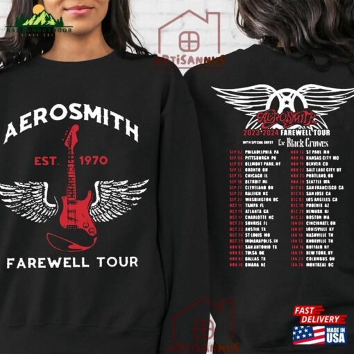 Aerosmith Band Farewell Tour Shirt Rock Concert 2023 Classic Unisex