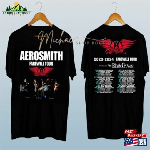 Aerosmith Farewell Tour 2023 2Sides Shirt Rock Band Concert T-Shirt Classic Unisex