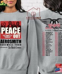 Aerosmith Farewell Tour 2023 Shirt Band Sweatshirt Peace Out With The Black Crowes Classic Hoodie