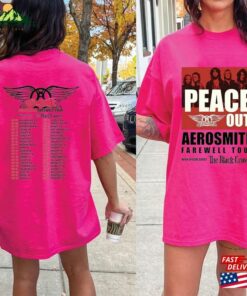 Aerosmith Farewell Tour 2023 Shirt Rock Band Concert Peace Out Hoodie Sweatshirt