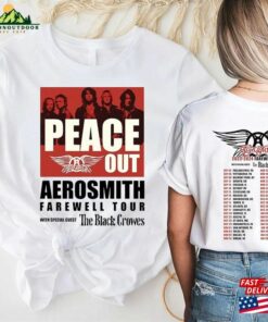 Aerosmith Farewell Tour 2023 Shirt Rock Band Concert Peace Out Hoodie Sweatshirt
