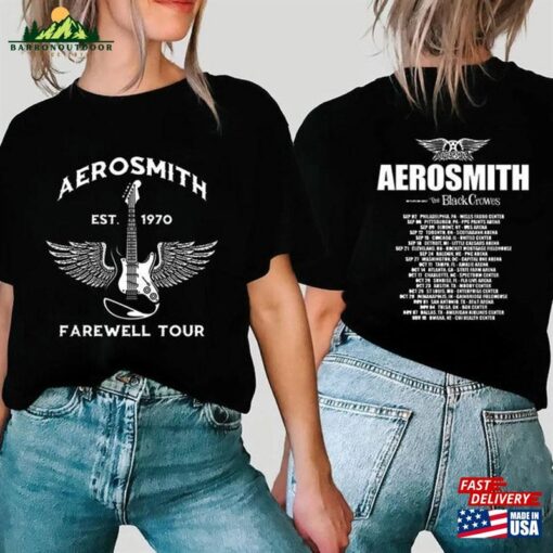 Aerosmith Farewell Tour 2023 Shirt Rock Music Both Side Hoodie T-Shirt