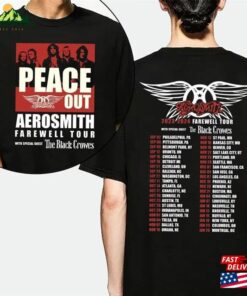 Aerosmith Peace Out Farewell Tour With The Black Crowes Shirt Band Fan T-Shirt Classic Aerosmith Peace Out Farewell Tour With The Black Crowes Shirt Band Fan T-Shirt Classic