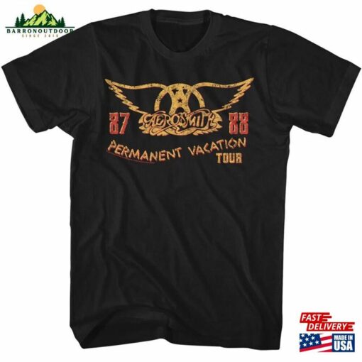 Aerosmith Permanent Vacation Tour Rock Music Shirt T-Shirt Classic