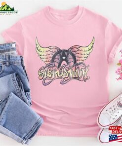 Aerosmith T Shirt Pastel Wings Graphic Tees Shirt Rock Band Album Concert Tour T Shirts Hoodie Classic 4