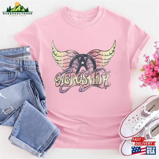 Aerosmith T-Shirt Pastel Wings Graphic Tees Shirt Rock Band Album Concert Tour T-Shirts Hoodie Classic