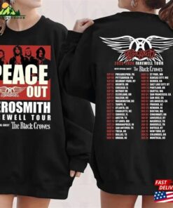Aerosmith With The Black Crowes Tour 2023 2 Sides Sweatshirt Farewell Rock N Roll Shirt Vintage Band Concert Classic