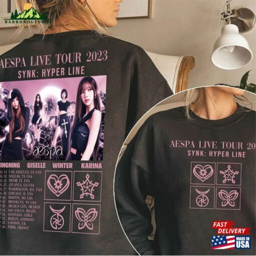 Aespa Live Tour 2023 Shirt Retro Synk Hyper Line T-Shirt Classic