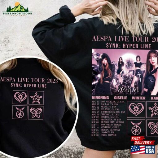 Aespa Live Tour 2023 Shirt Retro Synk Hyper Line T-Shirt Classic