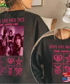 Aespa Live Tour 2023 Shirt World Synk Hyper Line Sweatshirt T-Shirt Aespa Live Tour 2023 Shirt World Synk Hyper Line Sweatshirt T-Shirt