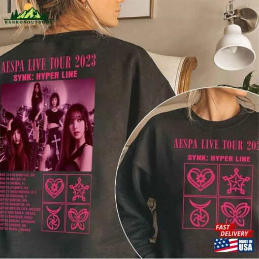 Aespa Live Tour 2023 Shirt World Synk Hyper Line Sweatshirt T-Shirt