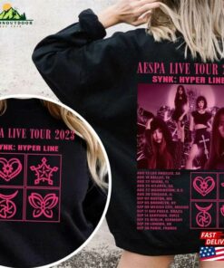 Aespa Live Tour 2023 Shirt World Synk Hyper Line Sweatshirt T-Shirt 2 Aespa Live Tour 2023 Shirt World Synk Hyper Line Sweatshirt T Shirt 3