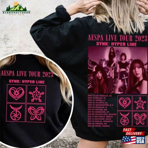 Aespa Live Tour 2023 Shirt World Synk Hyper Line Sweatshirt T-Shirt