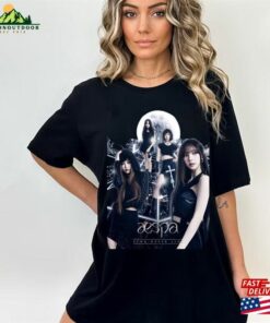 Aespa T-Shirt Synk Hyper Line Tour 2023 New Album My World Shirt Sweatshirt Unisex