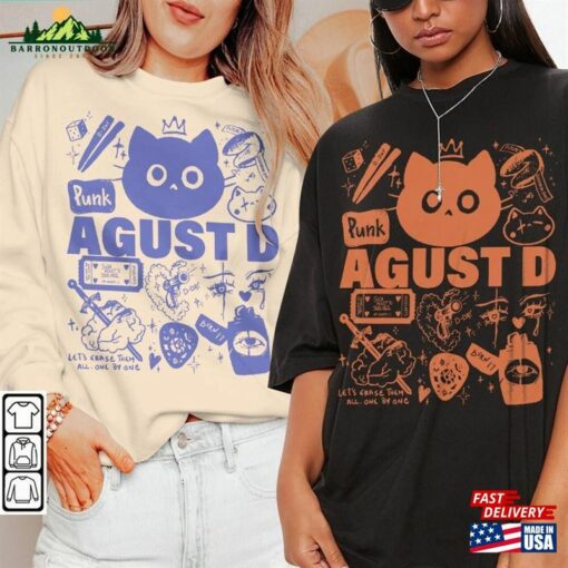 Agust D Kpop Doodle Art Shirt Vintage Merch Tee Day Album Lyrics Tattoo Classic Sweatshirt