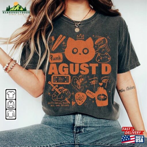 Agust D Kpop Doodle Art Shirt Vintage Merch Tee Day Album Lyrics Tattoo Classic Sweatshirt