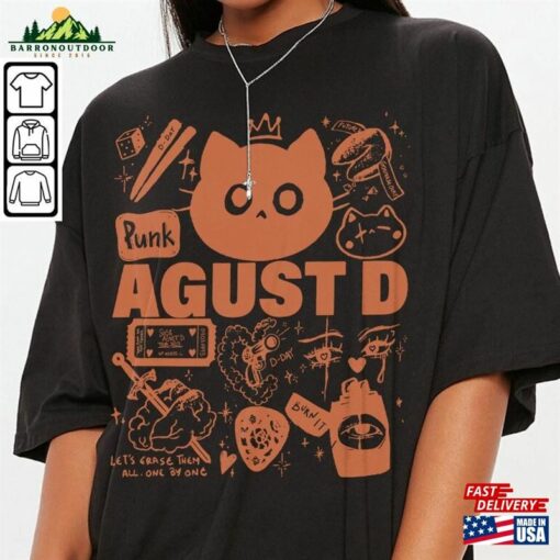 Agust D Kpop Doodle Art Shirt Vintage Merch Tee Day Album Lyrics Tattoo Classic Sweatshirt