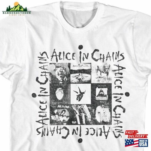 Alice In Chains Multi Album Logo White Shirt Sweatshirt T-Shirt