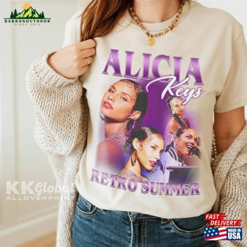 Alicia Keys Retro Summer Tour 2023 Shirt Merch Songs T-Shirt Unisex