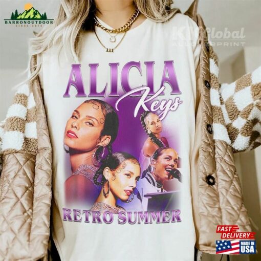 Alicia Keys Retro Summer Tour 2023 Shirt Merch Songs T-Shirt Unisex