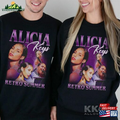 Alicia Keys Retro Summer Tour 2023 Shirt Merch Songs T-Shirt Unisex