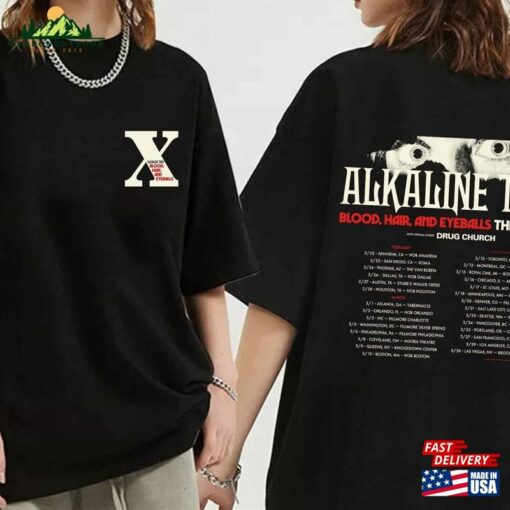 Alkaline Trio Blood Hair And Eyeballs Tour 2024 Shirt Band Fan Concert T-Shirt Unisex