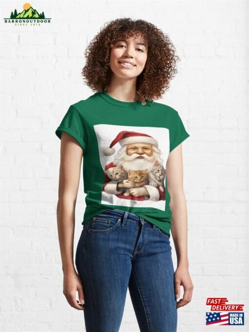 All Products Santa And Kittens Classic T-Shirt Unisex