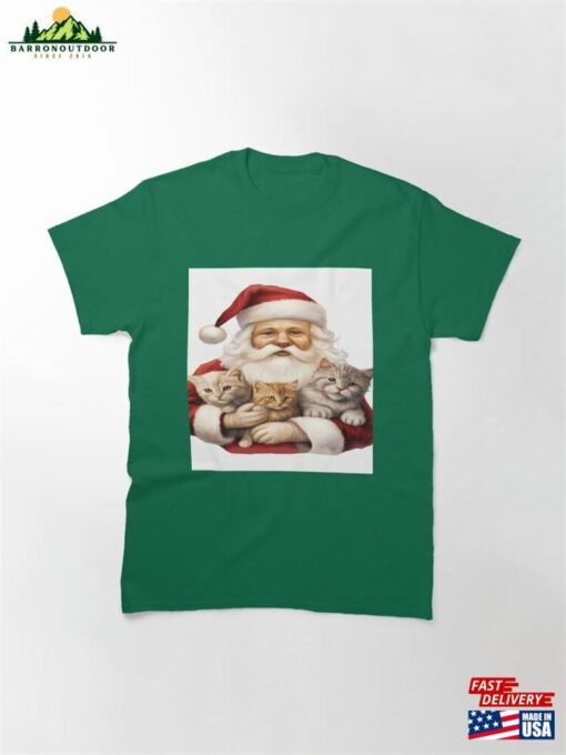 All Products Santa And Kittens Classic T-Shirt Unisex