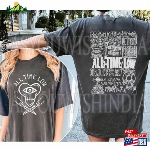 All Time Low Est 2003 T-Shirt Tour 2023 Double Side Shirt Rock Band Classic