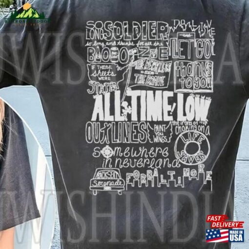 All Time Low Est 2003 T-Shirt Tour 2023 Double Side Shirt Rock Band Classic