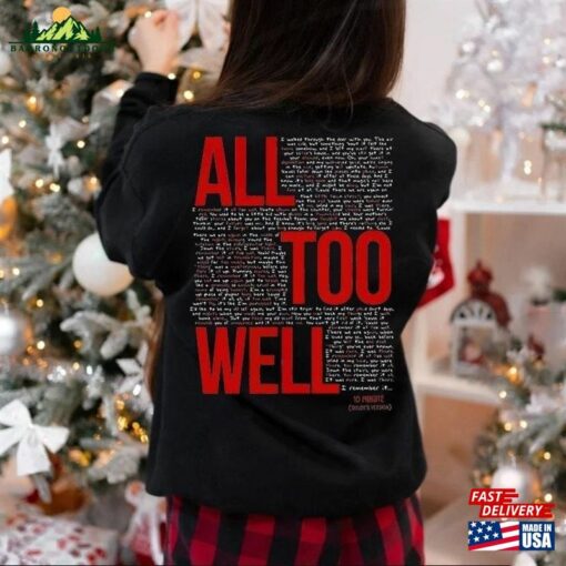 All Too Well Shirt Taylor Vintage Sweatshirt Taylor’s Version T-Shirt