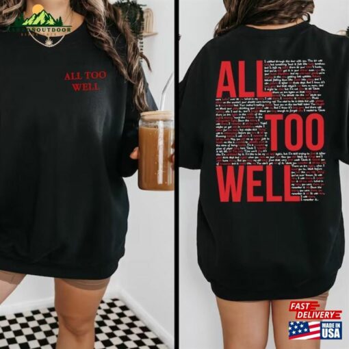 All Too Well Sweatshirt Two Side Printed Taylor Vintage Shirt Hoodie