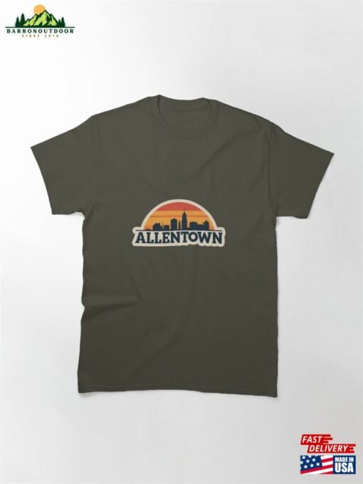 Allentown Pennsylvania Minimalist Style Of Downtown At Sunset Classic T-Shirt Hoodie