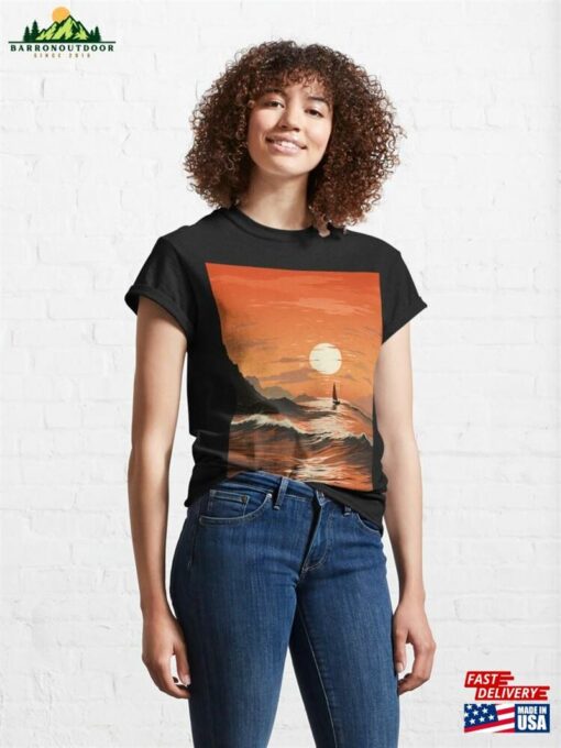 Amber Twilight Sailing Solitude Classic T-Shirt Unisex