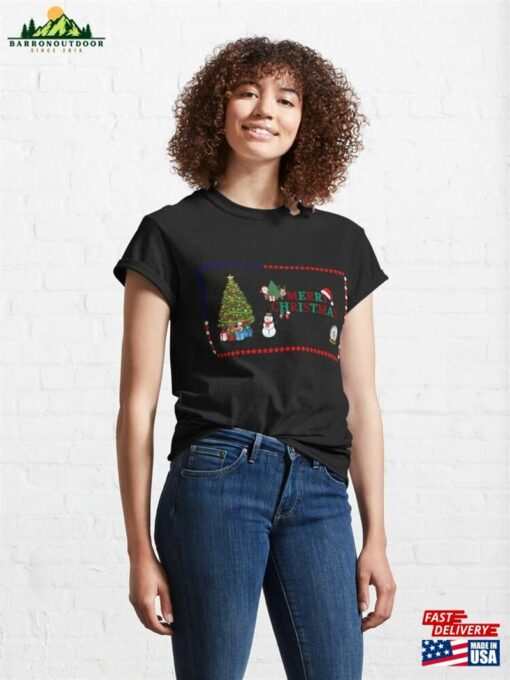 American Christmas Flag Design Classic T-Shirt Unisex