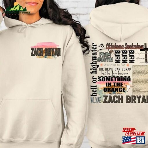 American Heartbreak Album Cover Printed Front And Back Sweatshirt Hoodie Zach Bryan 90S Rap Classic