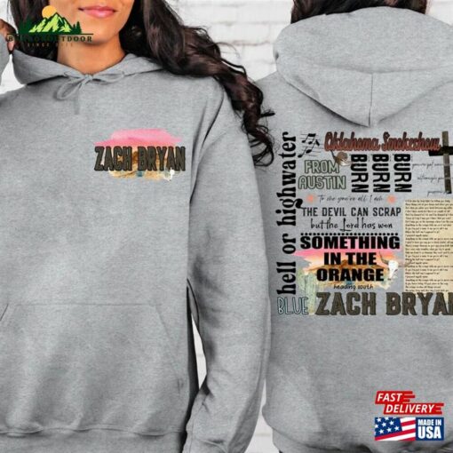 American Heartbreak Album Cover Printed Front And Back Sweatshirt Hoodie Zach Bryan 90S Rap Classic