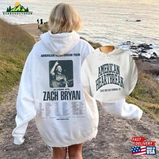 American Heartbreak Tour Printed 2 Sides Sweatshirt Zach Bryan T-Shirt Album Merch Unisex