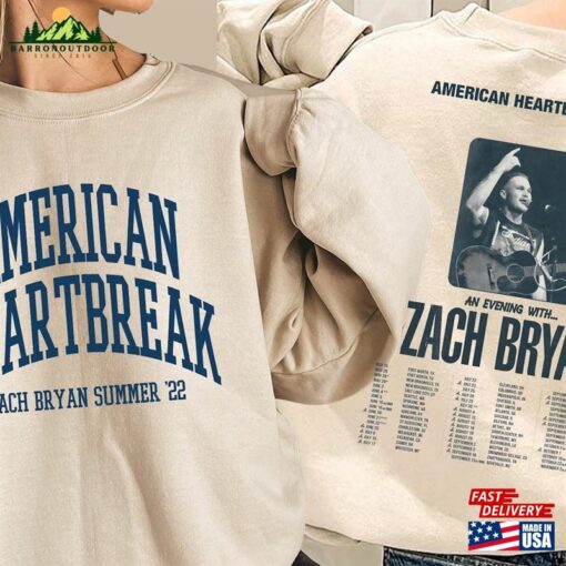 American Heartbreak Tour Sweatshirt Zach Bryan Album Merch Classic Hoodie