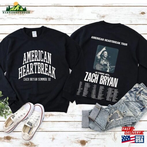 American Heartbreak Tour Sweatshirt Zach Bryan Album Merch Classic Hoodie