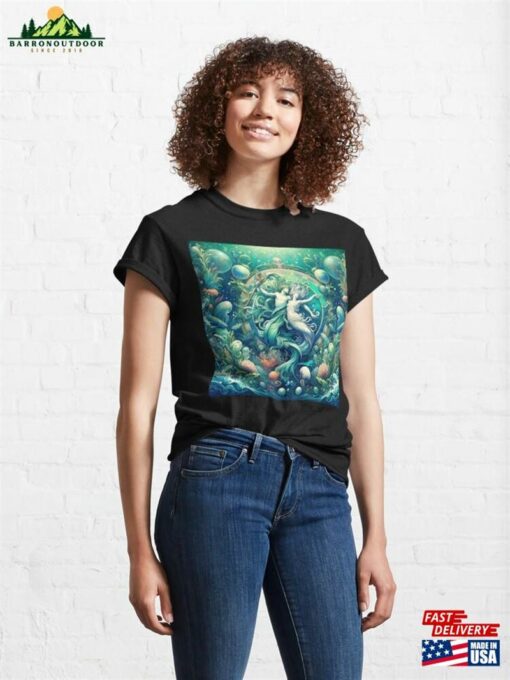 Amphitrite And Poseidon Art Neuvou Classic T-Shirt Hoodie