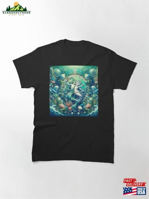 Amphitrite And Poseidon Art Neuvou Classic T-Shirt Hoodie