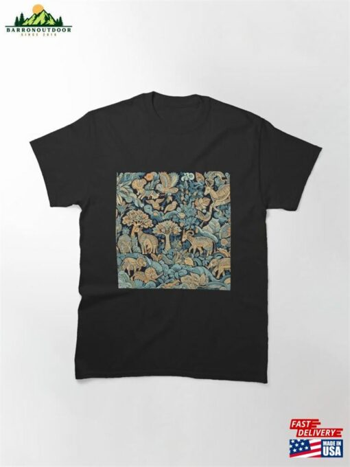 An Elegant Forest Of Majestic Creatures In Kalamkari Design Classic T-Shirt Hoodie