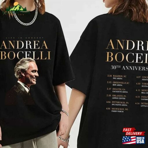 Andrea Bocelli 2024 Tour Shirt 30Th Anniversary Fan Unisex T-Shirt