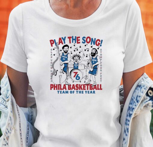 Joel Embiid James Harden Tyrese Maxey Play The Song Phila Basketball Team Of The Year Shirt