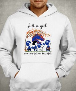 Just A Woman Who Loves Fall And Boise State Broncoss Peanuts Cartoon T-shirt 2 Just A Woman Who Loves Fall And Boise State Broncoss Peanuts Cartoon T shirt 3