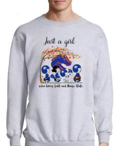 Just A Woman Who Loves Fall And Boise State Broncoss Peanuts Cartoon T-shirt 3 Just A Woman Who Loves Fall And Boise State Broncoss Peanuts Cartoon T shirt 4