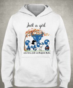 Just A Woman Who Loves Fall And Buffalo Bulls Peanuts Cartoon T shirt 3