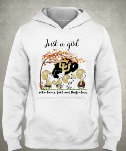 Just A Woman Who Loves Fall And Colorado Buffaloes Peanuts Cartoon T shirt 3